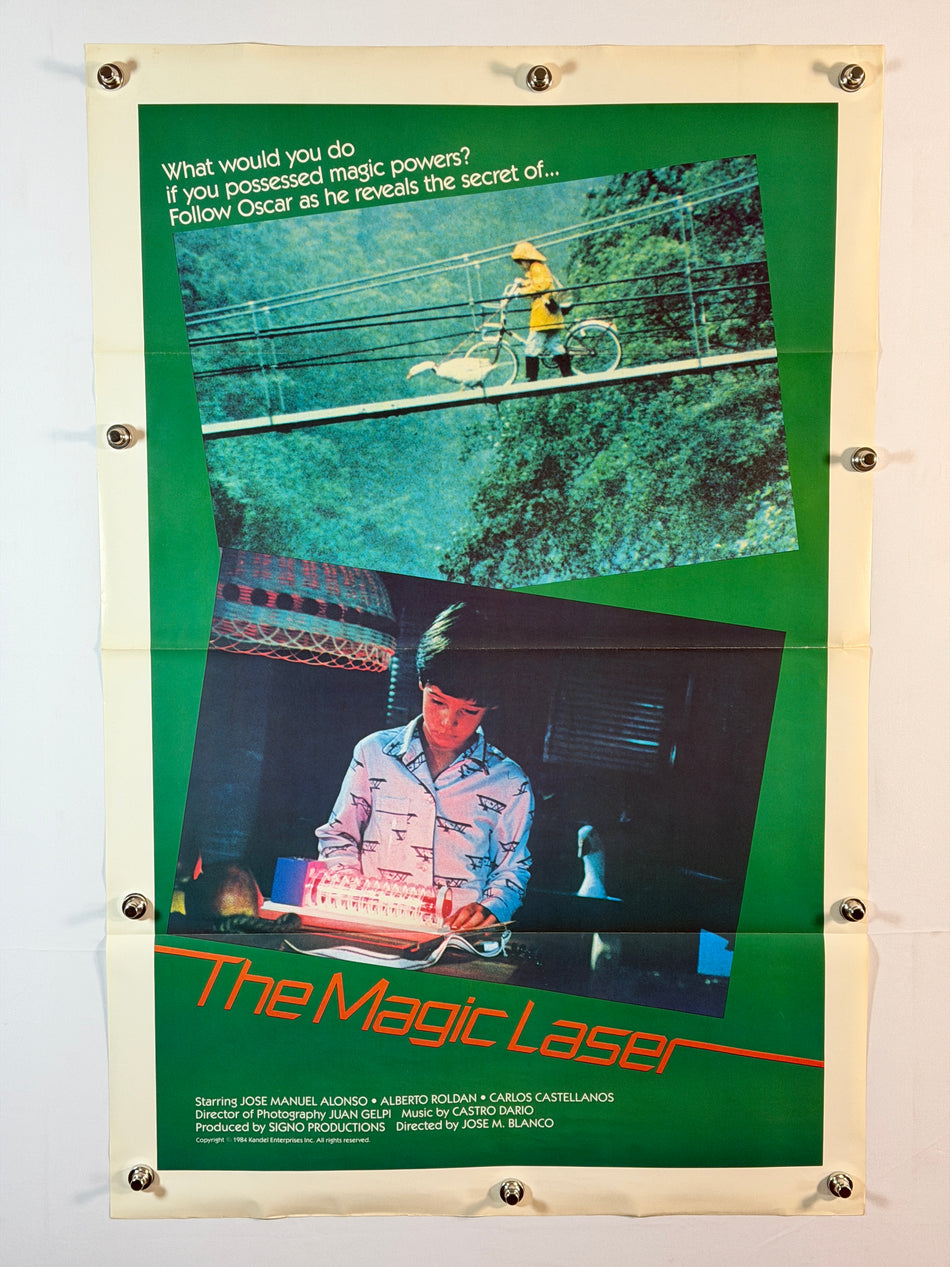 THE MAGIC LASER 1984 Original Movie Poster 27x41 SS Rolled Oscar Kina y el Laser