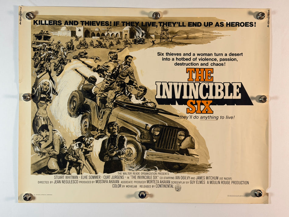 THE INVINCIBLE SIX 1970 Original Movie Poster 22x28 SS Rolled NSS 70/204