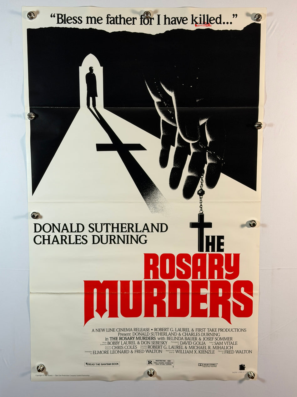 THE ROSARY MURDERS 1987 Original Movie Poster 27x41 SS Rolled Donald Sutherland