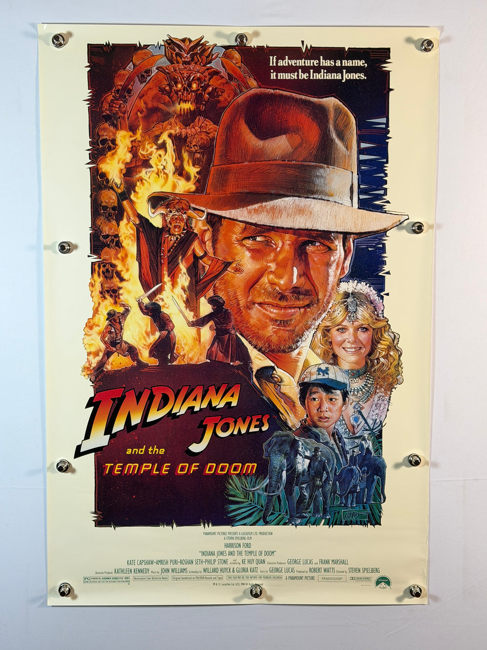 INDIANA JONES AND THE TEMPLE OF DOOM 1984 Original Movie Poster 27x41 SS Rolled Harrison Ford - Joe's Geek VLT