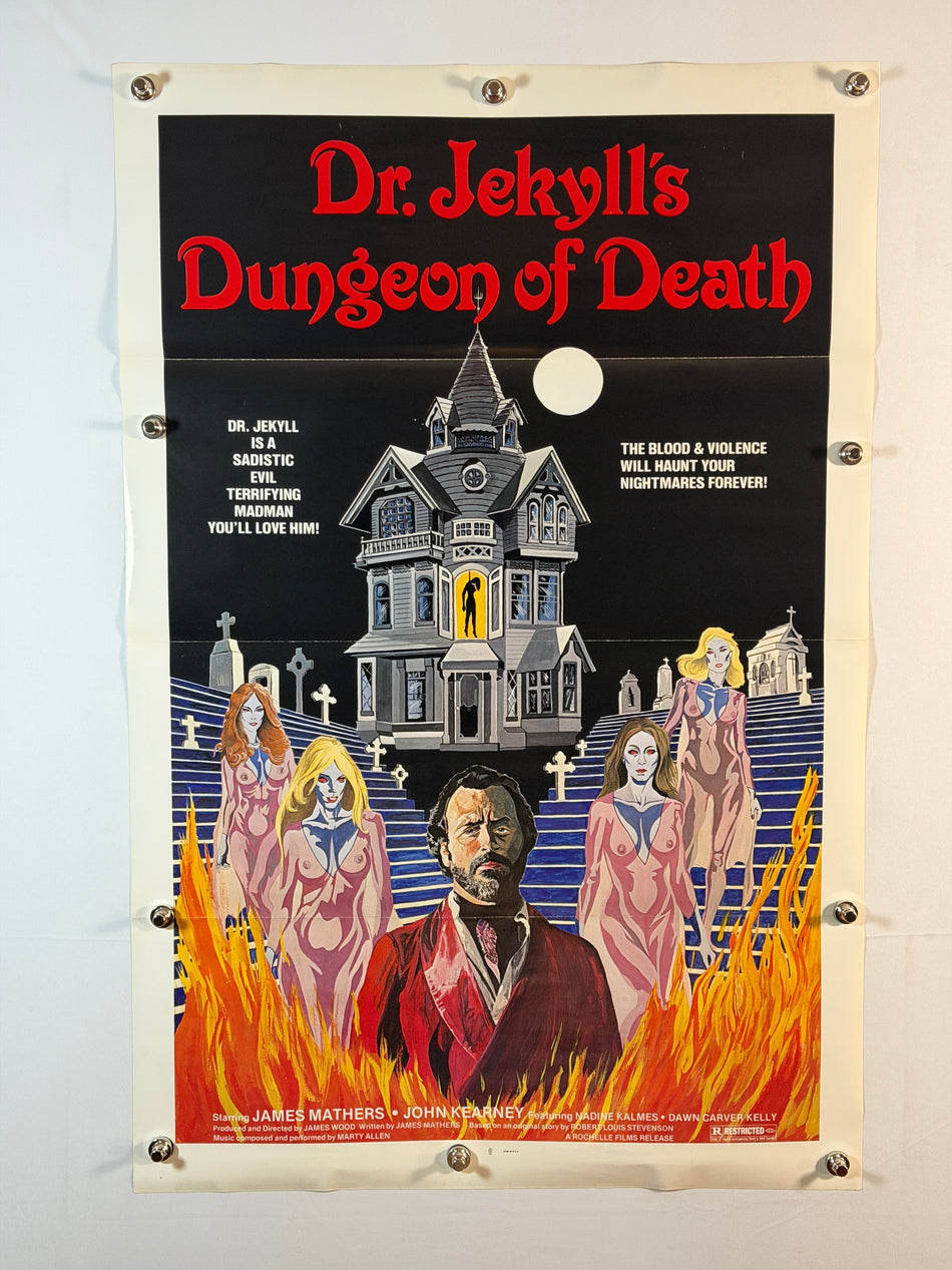 DR. JEKYLL’S DUNGEON OF DEATH (1979) Original 27x41 One Sheet Horror Poster R Rochelle Films -Rolled SS