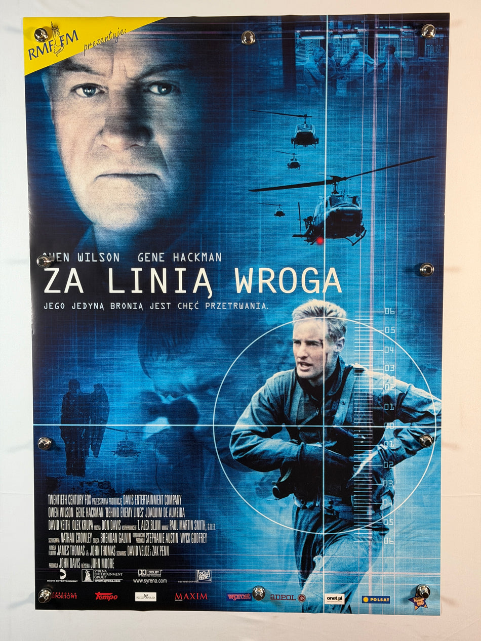BEHIND ENEMY LINES (ZA LINIĄ WROGA) 2001 Original Polish Movie Poster 27x39 SS Rolled Owen Wilson Gene Hackman