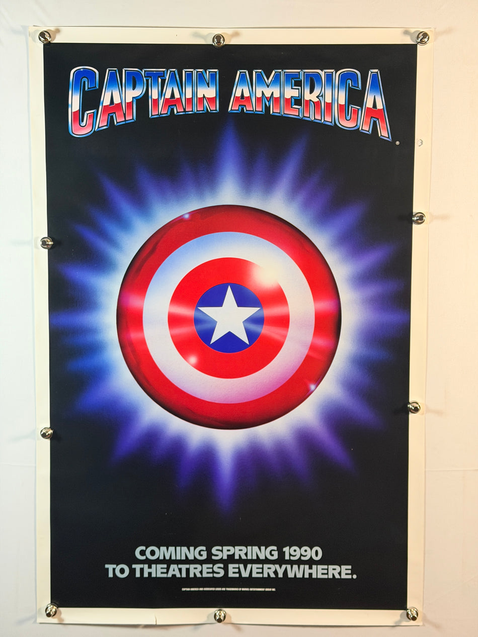 CAPTAIN AMERICA 1990 Original Movie Poster 27x41 SS Rolled Advance Teaser Matt Salinger
