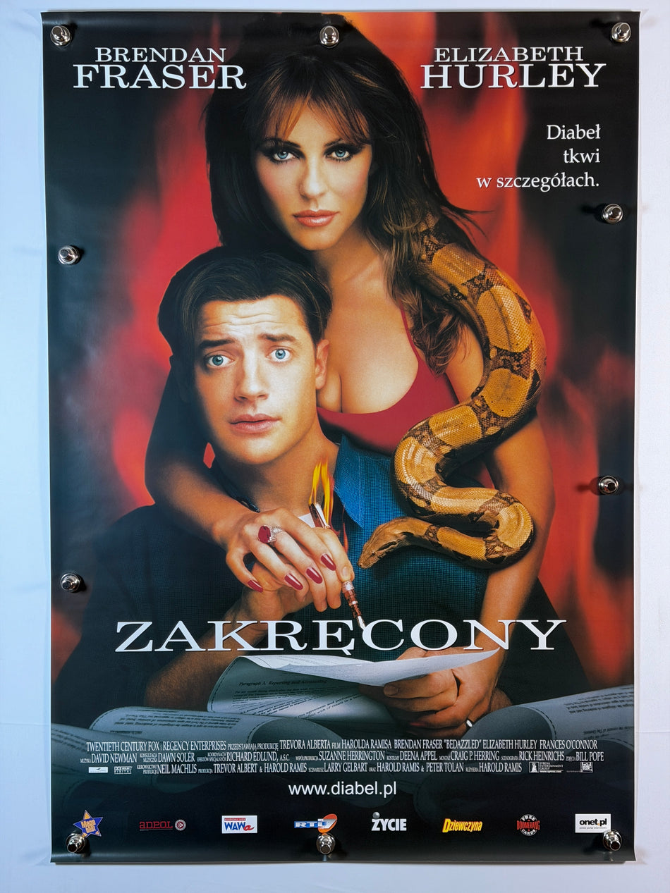 BEDAZZLED (ZAKRĘCONY) 2000 Original Polish Movie Poster 27x40 SS Rolled Brendan Fraser Elizabeth Hurley