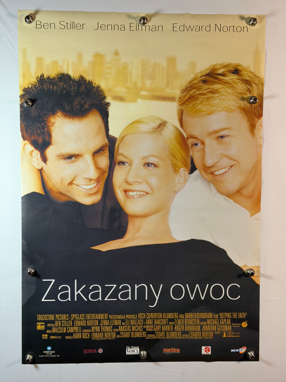KEEPING THE FAITH (ZAKAZANY OWOC) 2000 Original Polish Movie Poster 27x40 SS Rolled Ben Stiller Edward Norton - Joe's Geek VLT
