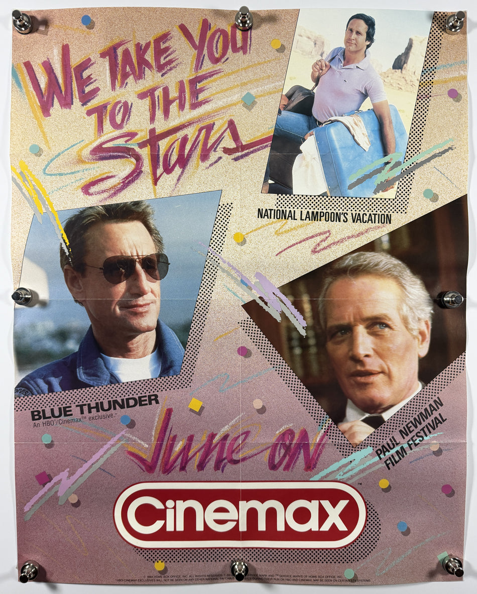 CINEMAX 1984 Original Promotional Poster 22x28 SS Folded Now Rolled National Lampoon’s Vacation Blue Thunder