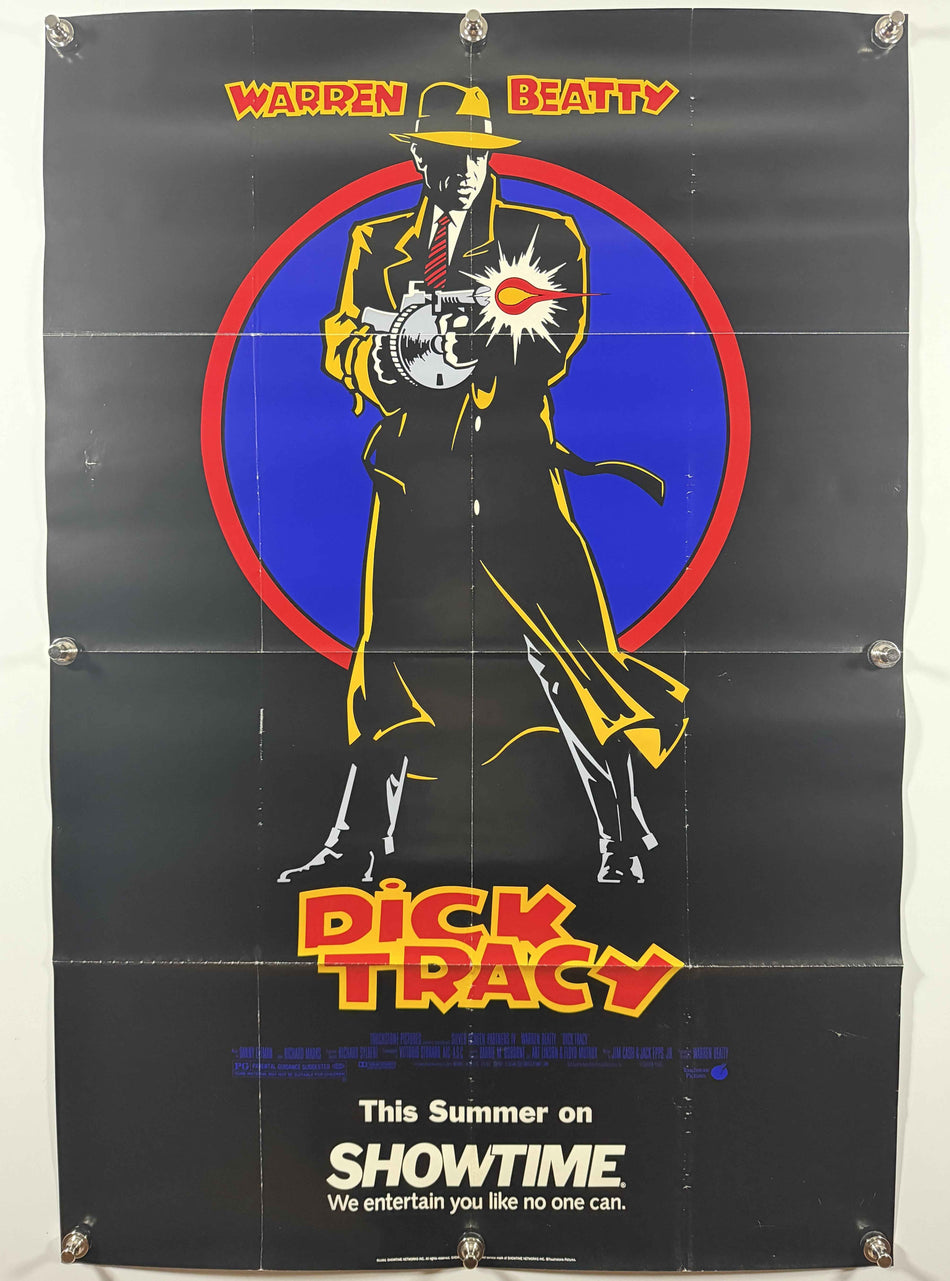 DICK TRACY 1991 Original Showtime Promotional Poster 27x40 SS Folded Now Rolled Warren Beatty