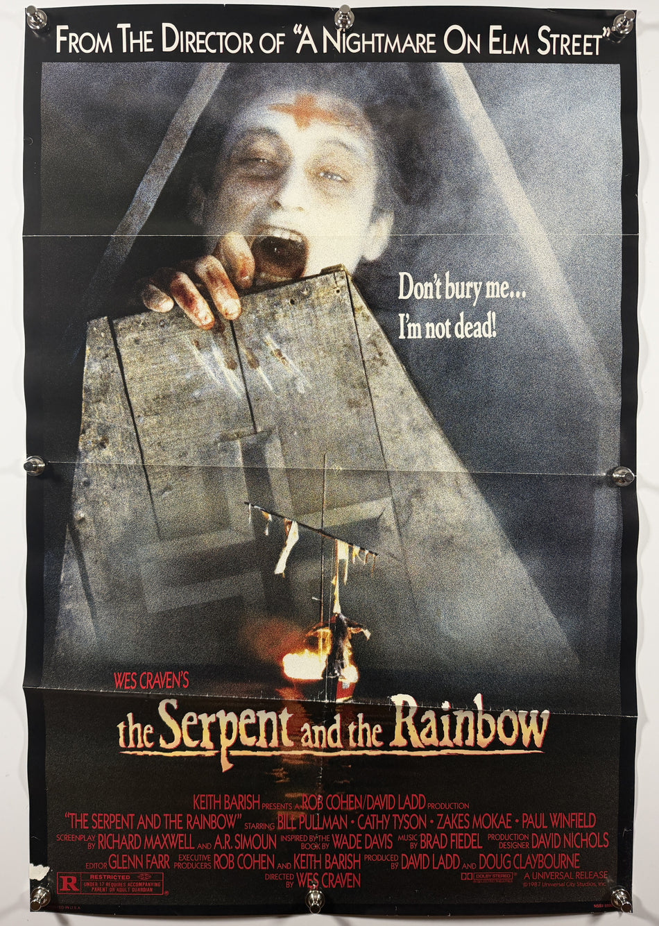 THE SERPENT AND THE RAINBOW 1988 Original Movie Poster 27x40 SS Folded Now Rolled Bill Pullman Wes Craven