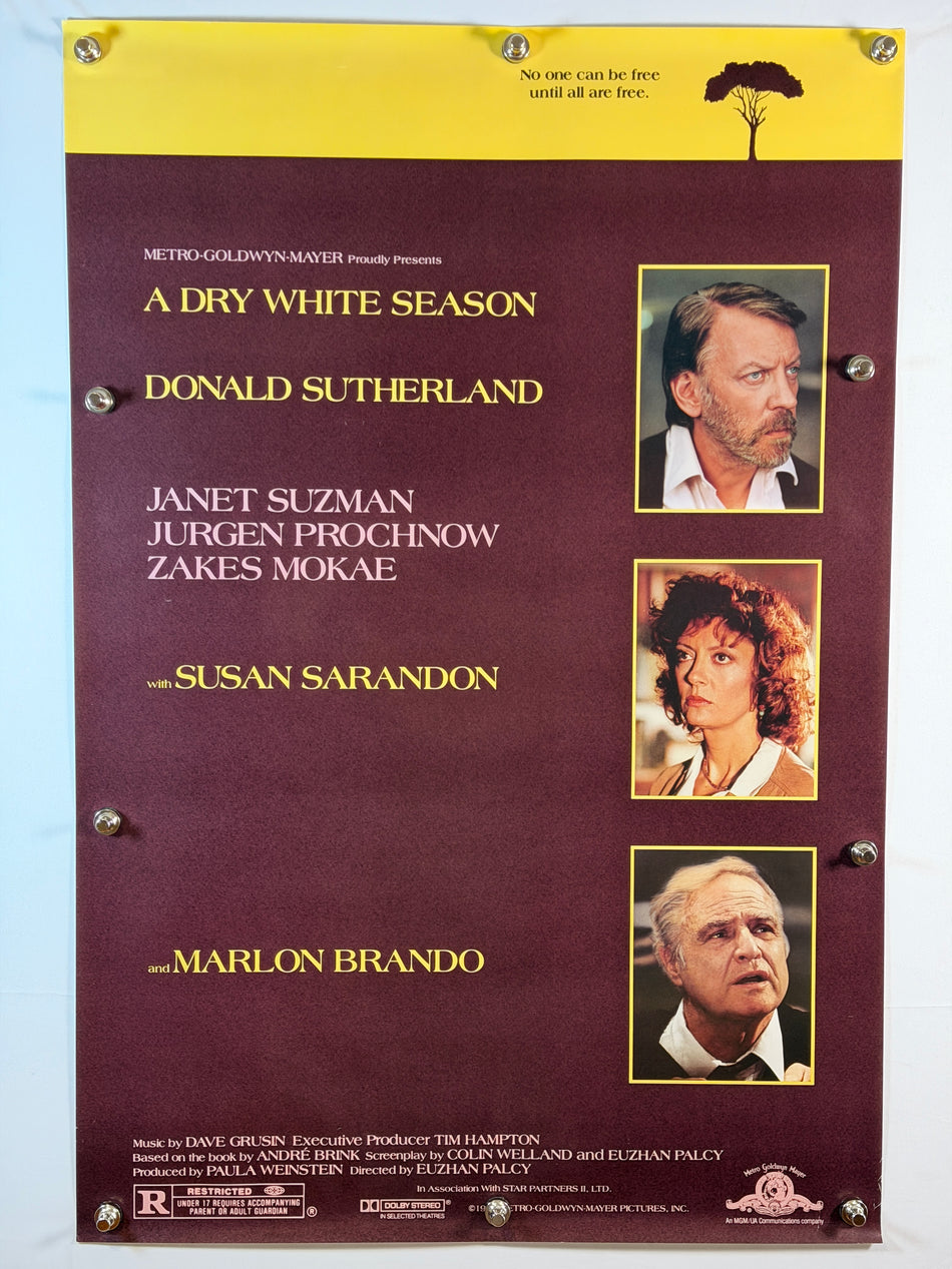 A DRY WHITE SEASON 1989 Original Movie Poster 27x40 SS Rolled Donald Sutherland
