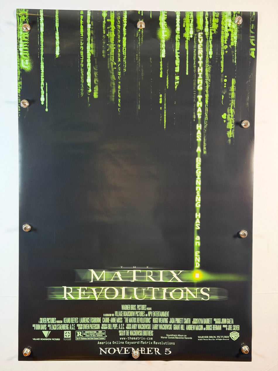 THE MATRIX REVOLUTIONS 2003 Original Movie Poster 27x40 DS Rolled Teaser “NOVEMBER 5” Keanu Reeves