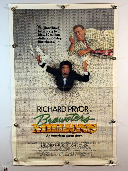 BREWSTER'S MILLIONS 1985 Original Movie Poster 27x41 SS Rolled Richard Pryor - Joe's Geek VLT