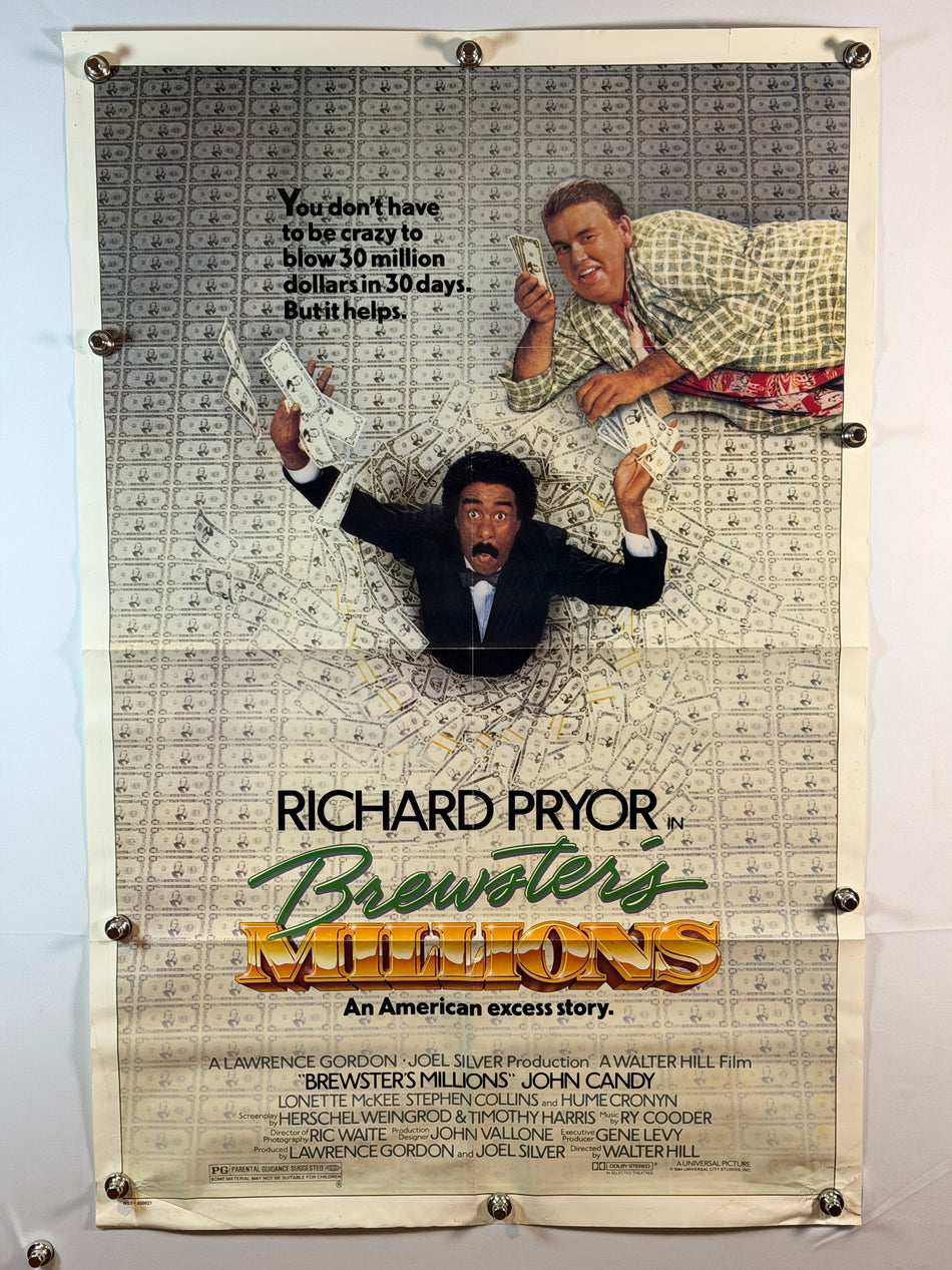 BREWSTER'S MILLIONS 1985 Original Movie Poster 27x41 SS Rolled Richard Pryor