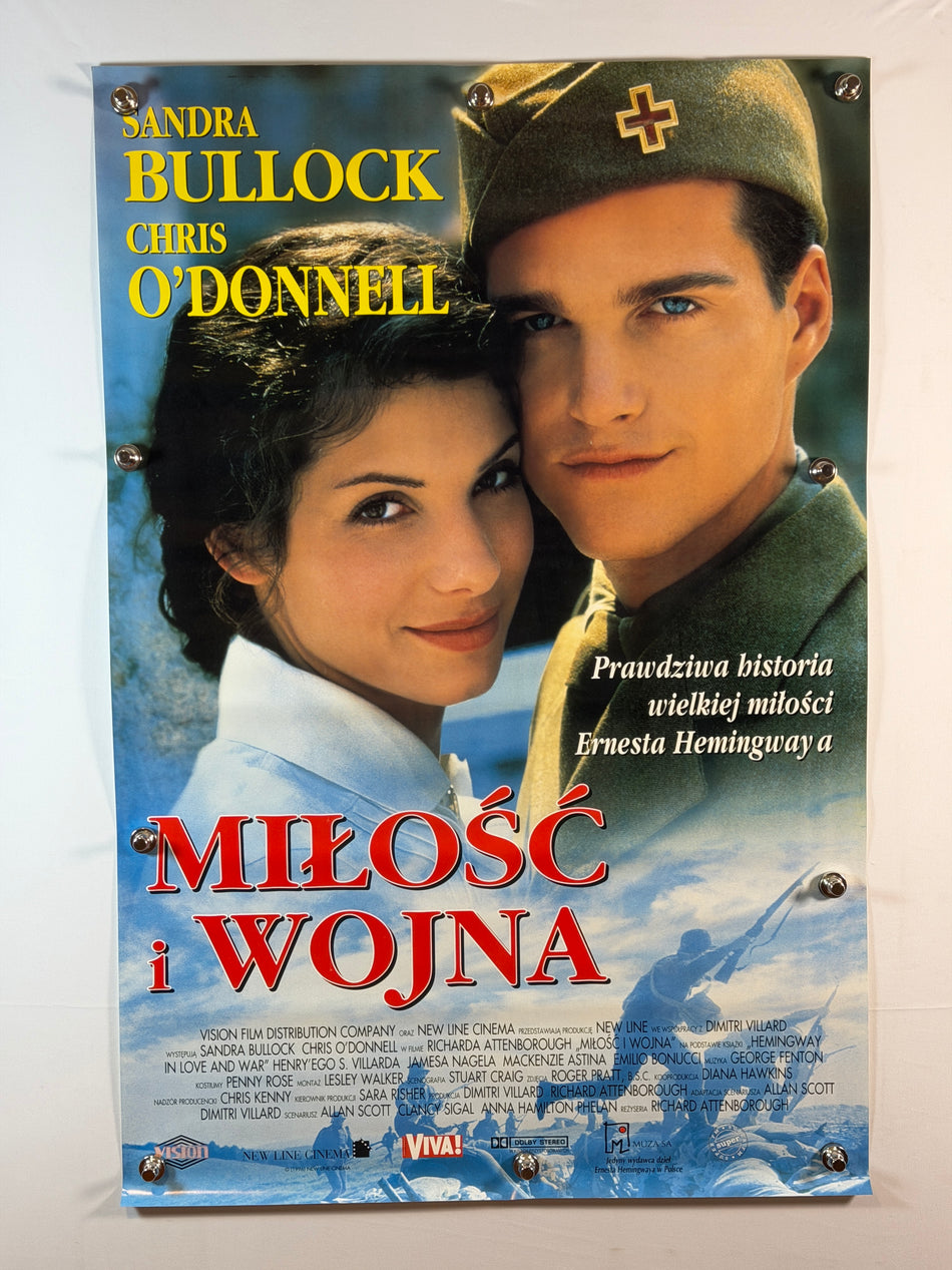 IN LOVE AND WAR (MIŁOŚĆ I WOJNA) 1996 Original Polish Movie Poster 27x39 SS Rolled Sandra Bullock - Joe's Geek VLT