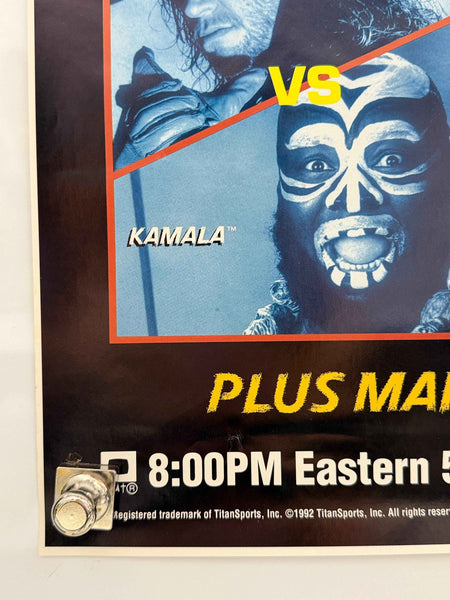 WWF SummerSlam (1992) Wembley PPV Poster 23”x35”Randy Savage Ultimate Warrior