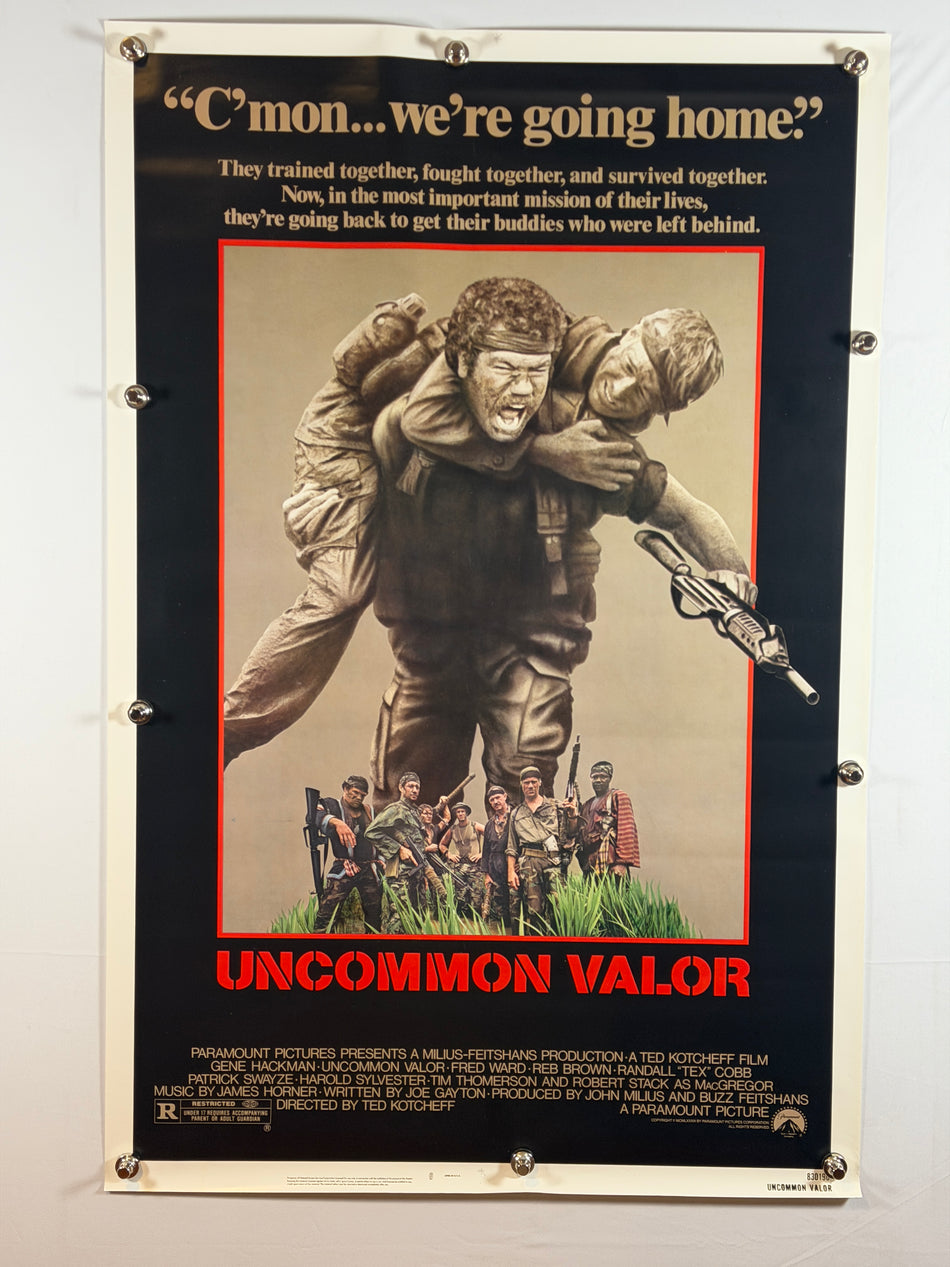 Uncommon Valor 1983 Original Movie Poster 27x41 SS Rolled Gene Hackman Patrick Swayze