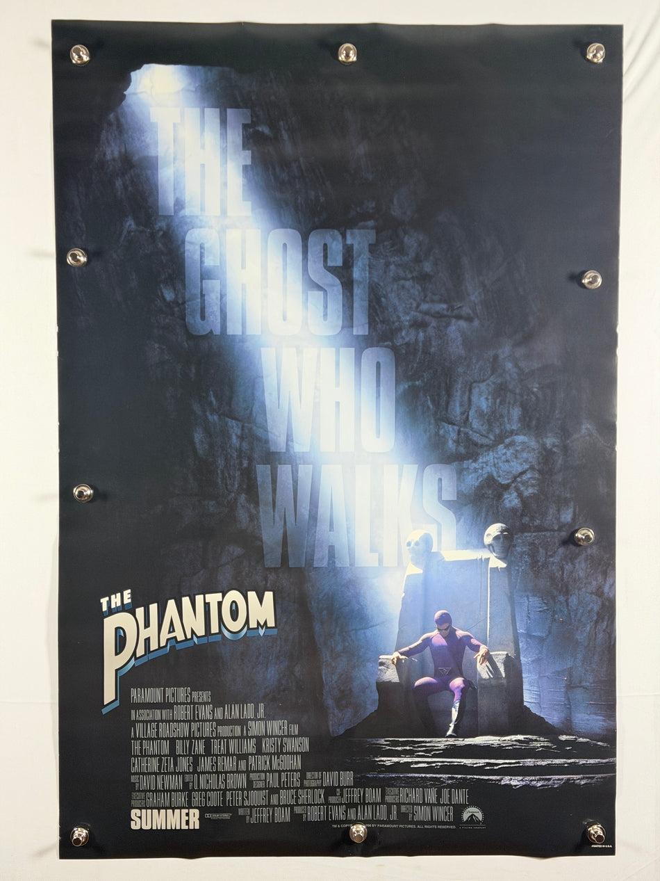 The Phantom 1996 Original Movie Poster 27x40 DS Rolled “Ghost Who Walks” Teaser Billy Zane