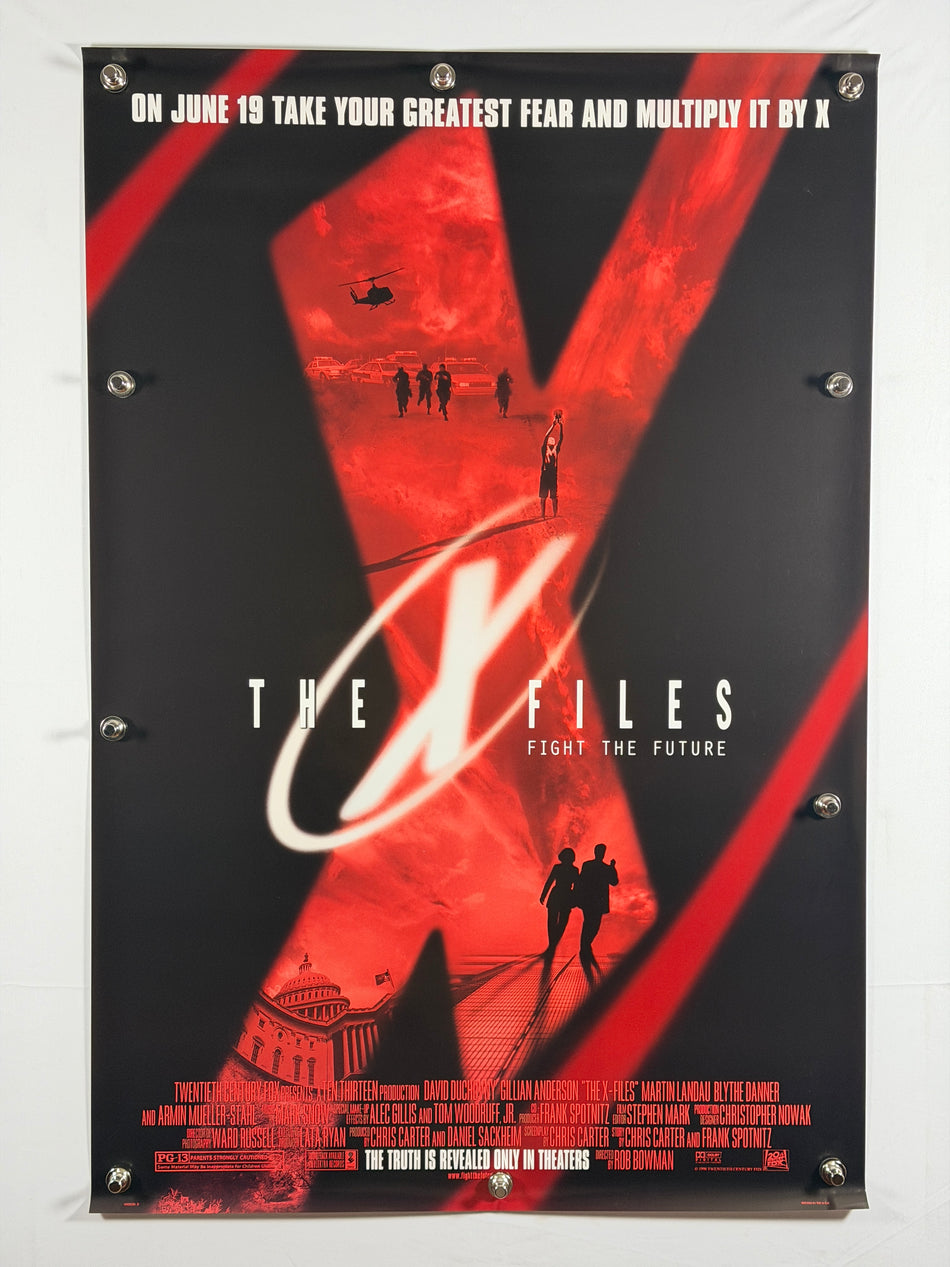 The X-Files: Fight the Future 1998 Original Movie Poster 27x40 SS Rolled Advance Teaser “Red X”