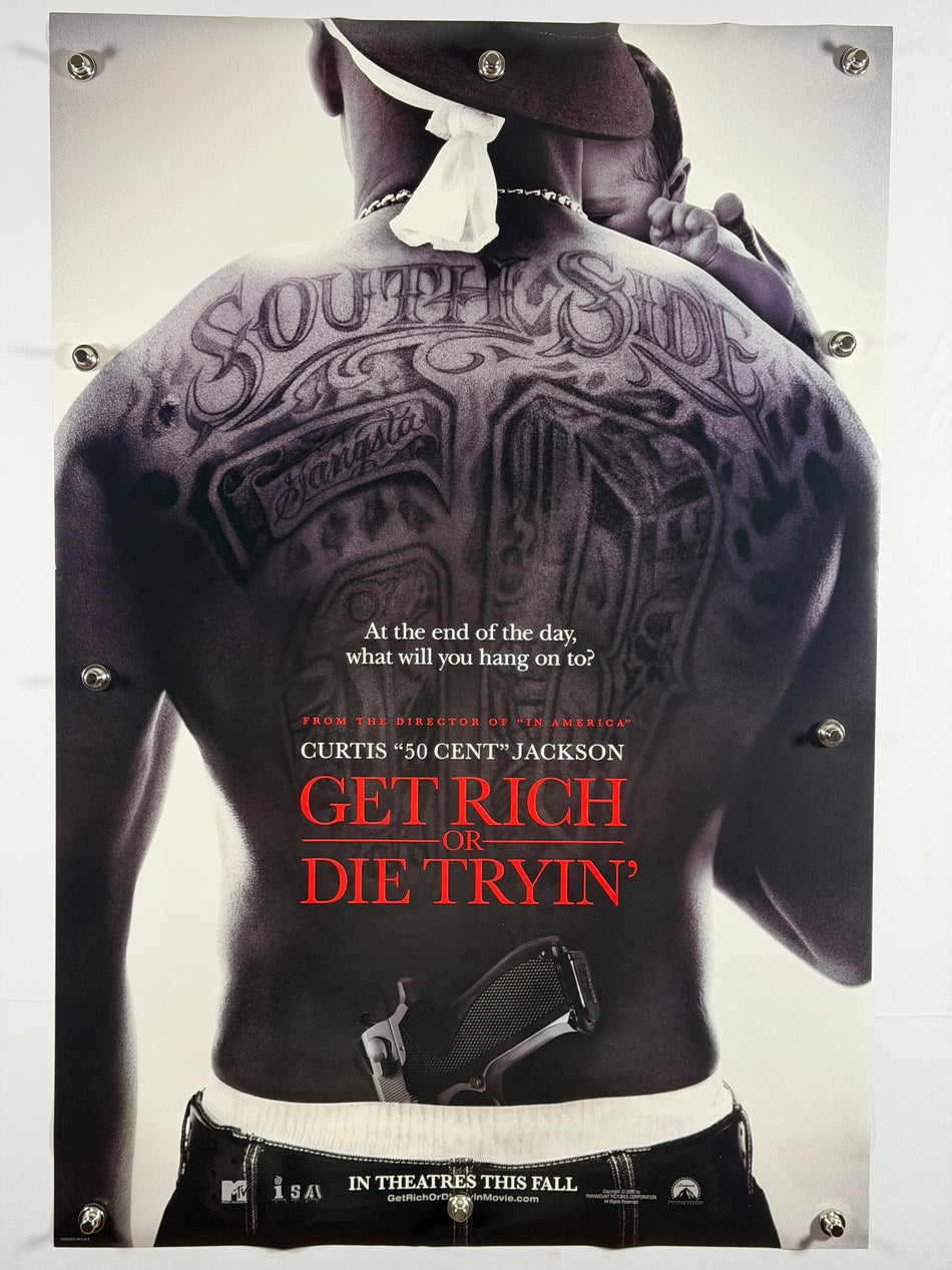 Get Rich or Die Tryin’ 2005 Original Movie Poster 27x40 DS Rolled Advance Teaser 50 Cent - Joe's Geek VLT