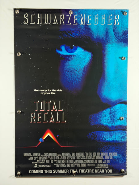Total Recall 1990 Original Movie Poster 27x40 SS Rolled Advance Teaser “Coming This Summer” Arnold Schwarzenegger - Joe's Geek VLT