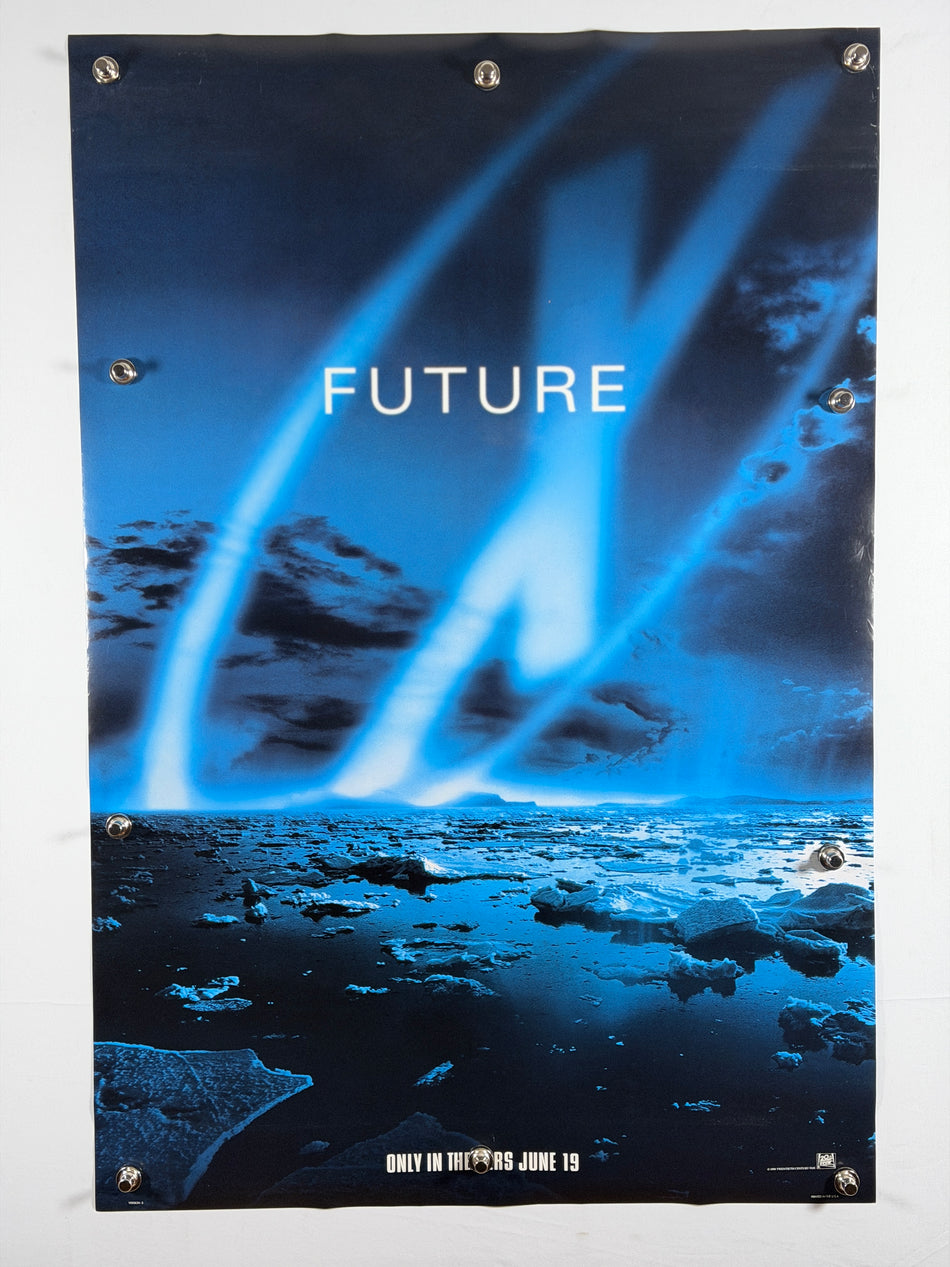 The X-Files: Fight the Future 1998 Original Movie Poster 27x40 DS Rolled Advance Teaser “FUTURE” Blue