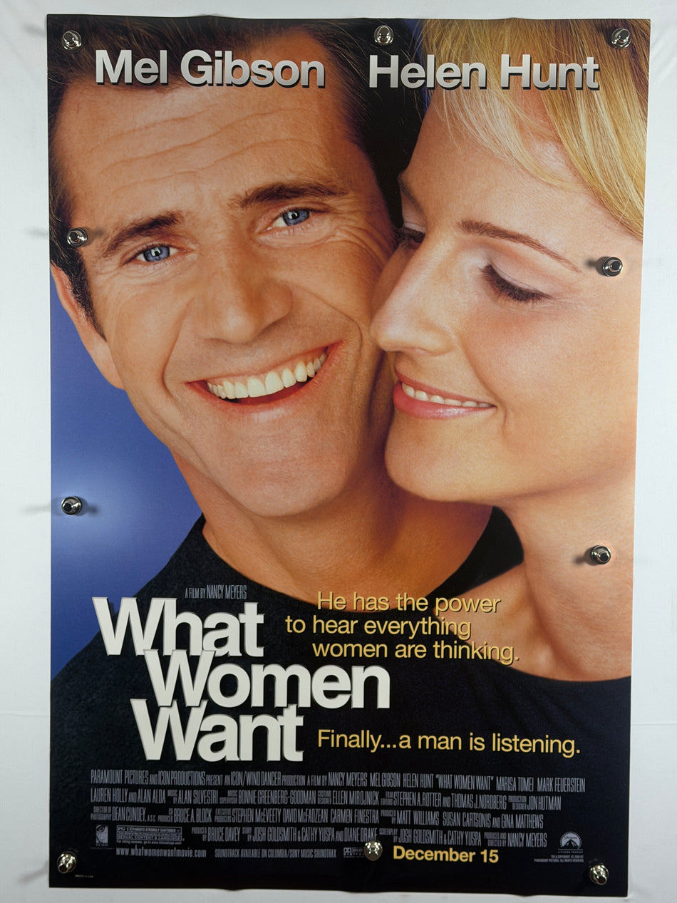 What Women Want 2000 Original Movie Poster 27x40 DS Rolled Mel Gibson Helen Hunt