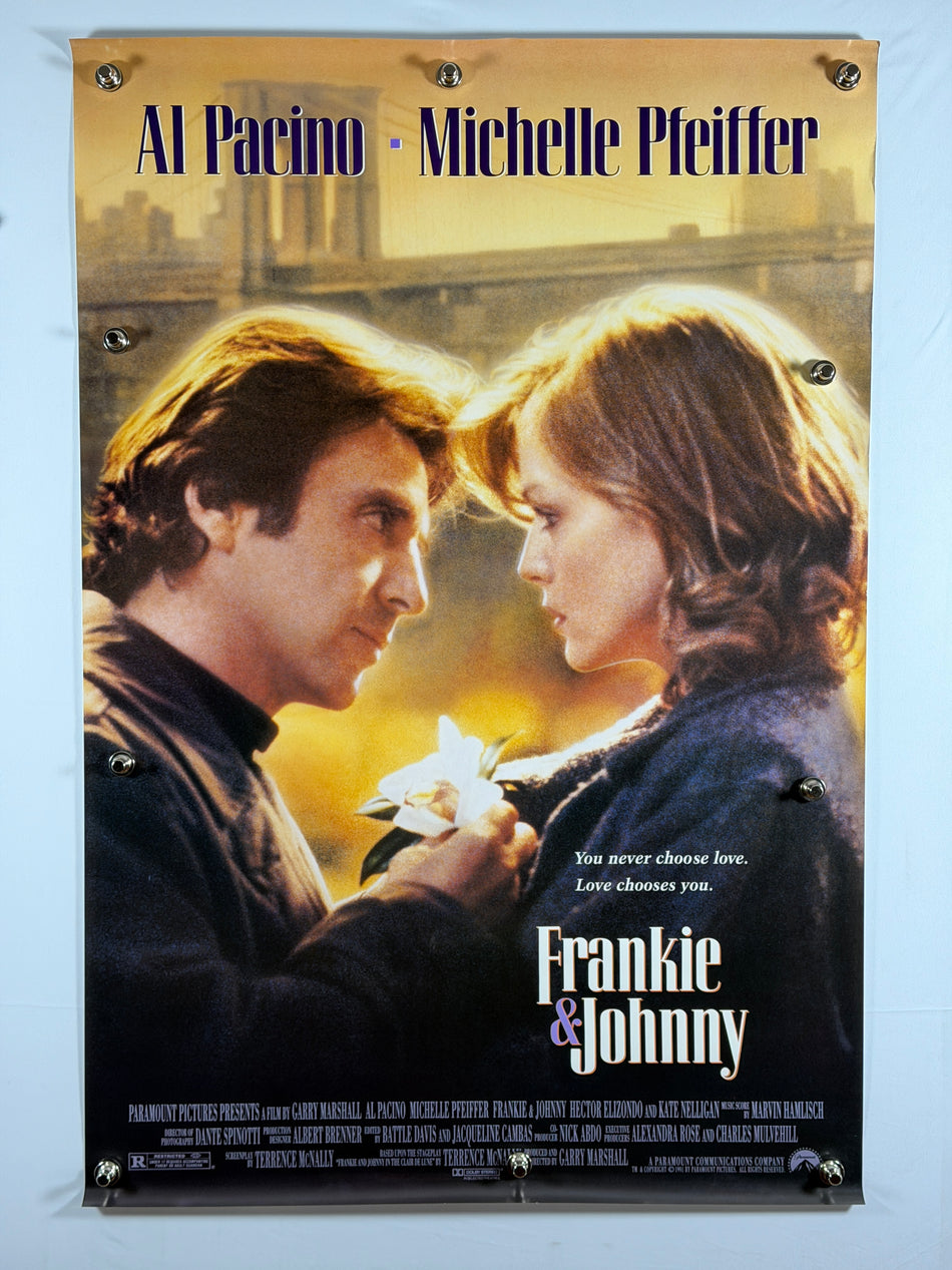 FRANKIE & JOHNNY 1991 Original Movie Poster 27x40 SS Rolled Al Pacino Michelle Pfeiffer - Joe's Geek VLT