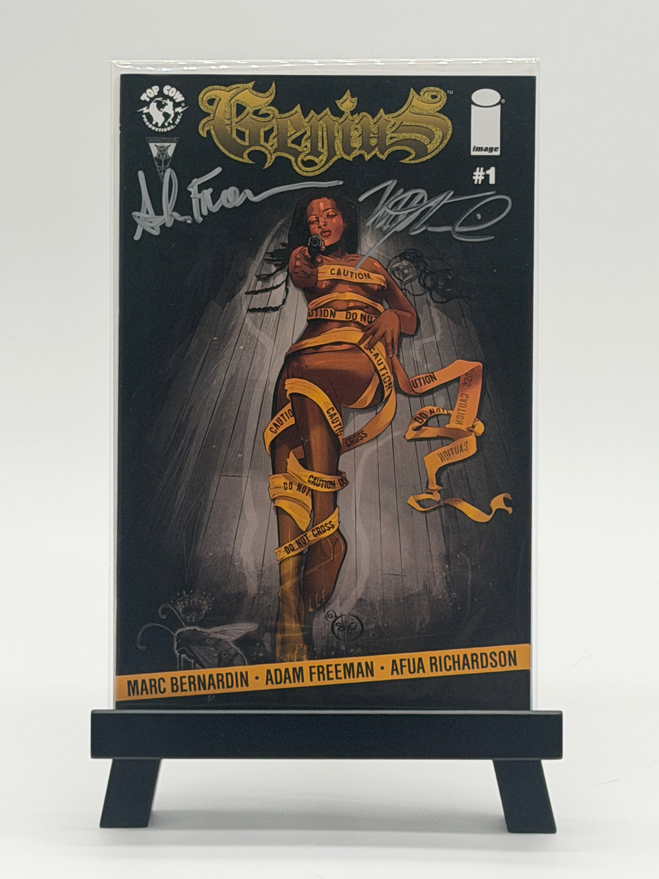 Genius #1 Marc Bernardin Adam Freeman Signed Original Comic Book Image Top Cow Incentive Variant