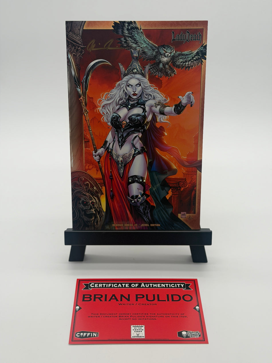 LADY DEATH DEMONIC OMENS Brian Pulido Signed Original Comic Book Coffin Comics with COA 2024
