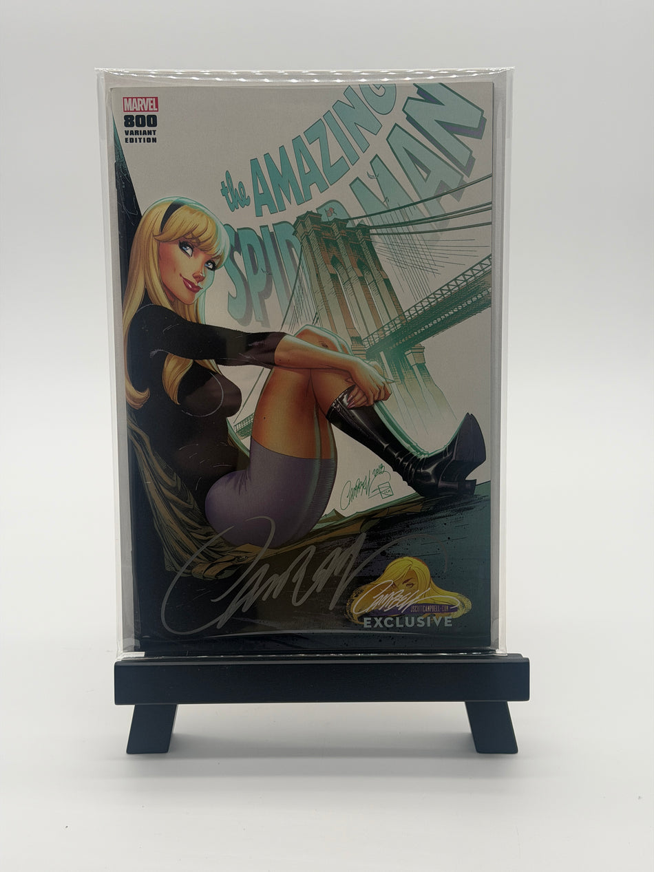 Amazing Spider-Man #800 J Scott Campbell Signed Marvel Variant Comic Gwen Stacy Exclusive COA No. 0396 2018