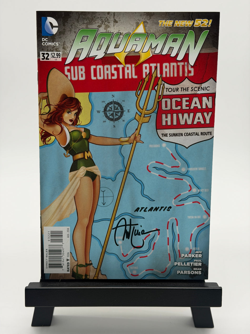 Aquaman #32 2014 DC Bombshells Variant Signed Ant Lucia Mera New 52