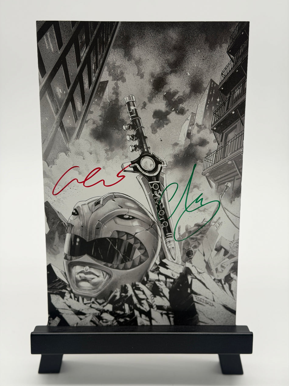 Power Rangers Virgin Variant Signed Art Print 5x7 Dual Signed Cels Aly Black Ranger Dragon Dagger
