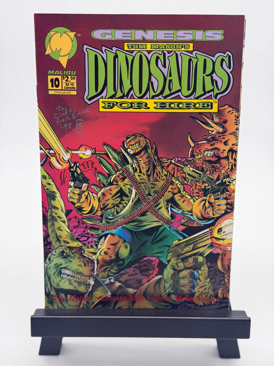 Tom Mason's Dinosaurs for Hire #10 1994 Malibu Comics Signed Bruce McCorkindale Genesis Cindy