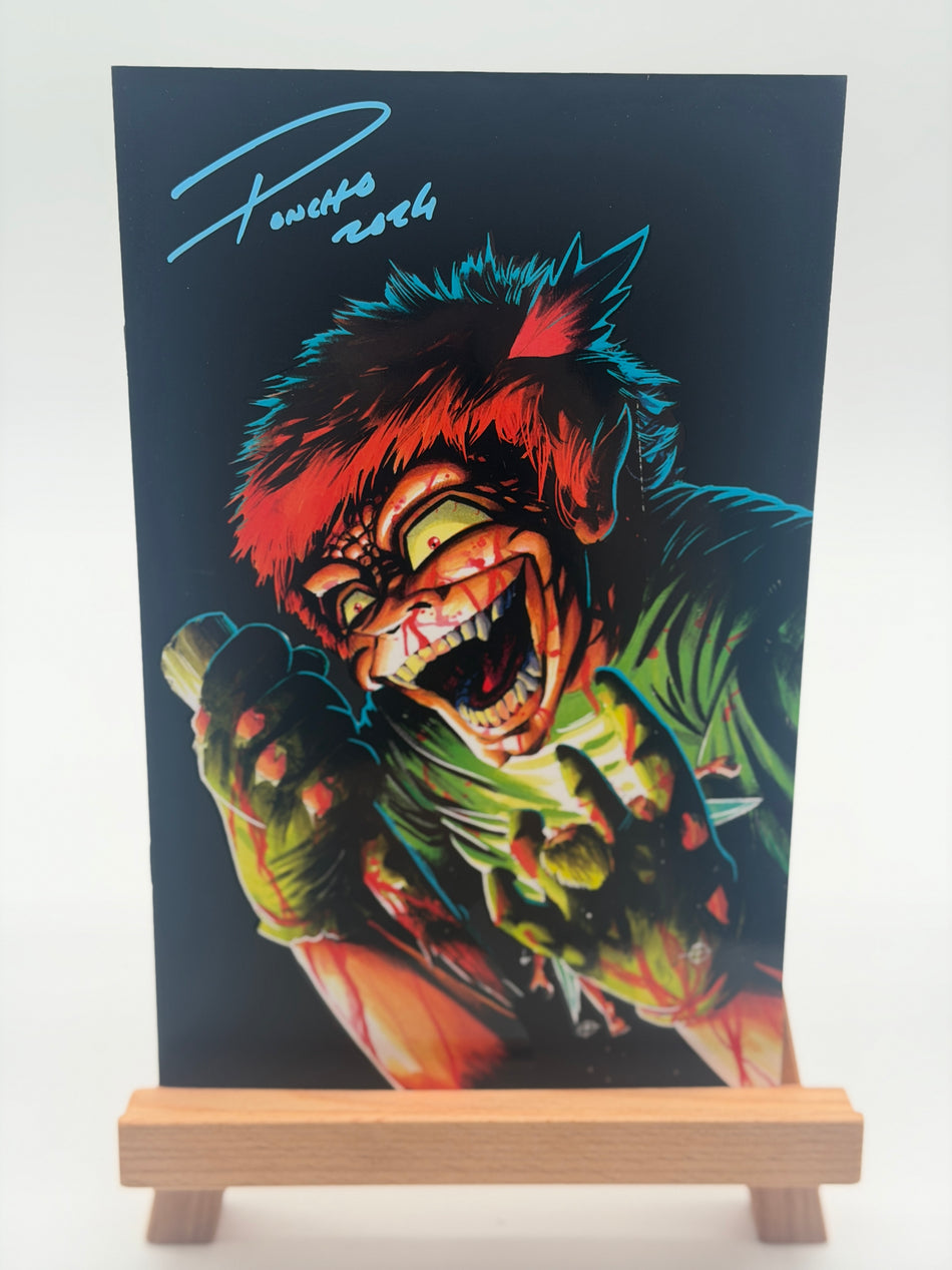 Poncho 2024 Signed Horror Art Print 11x17 StashhhLoot COA Monster Night Creature
