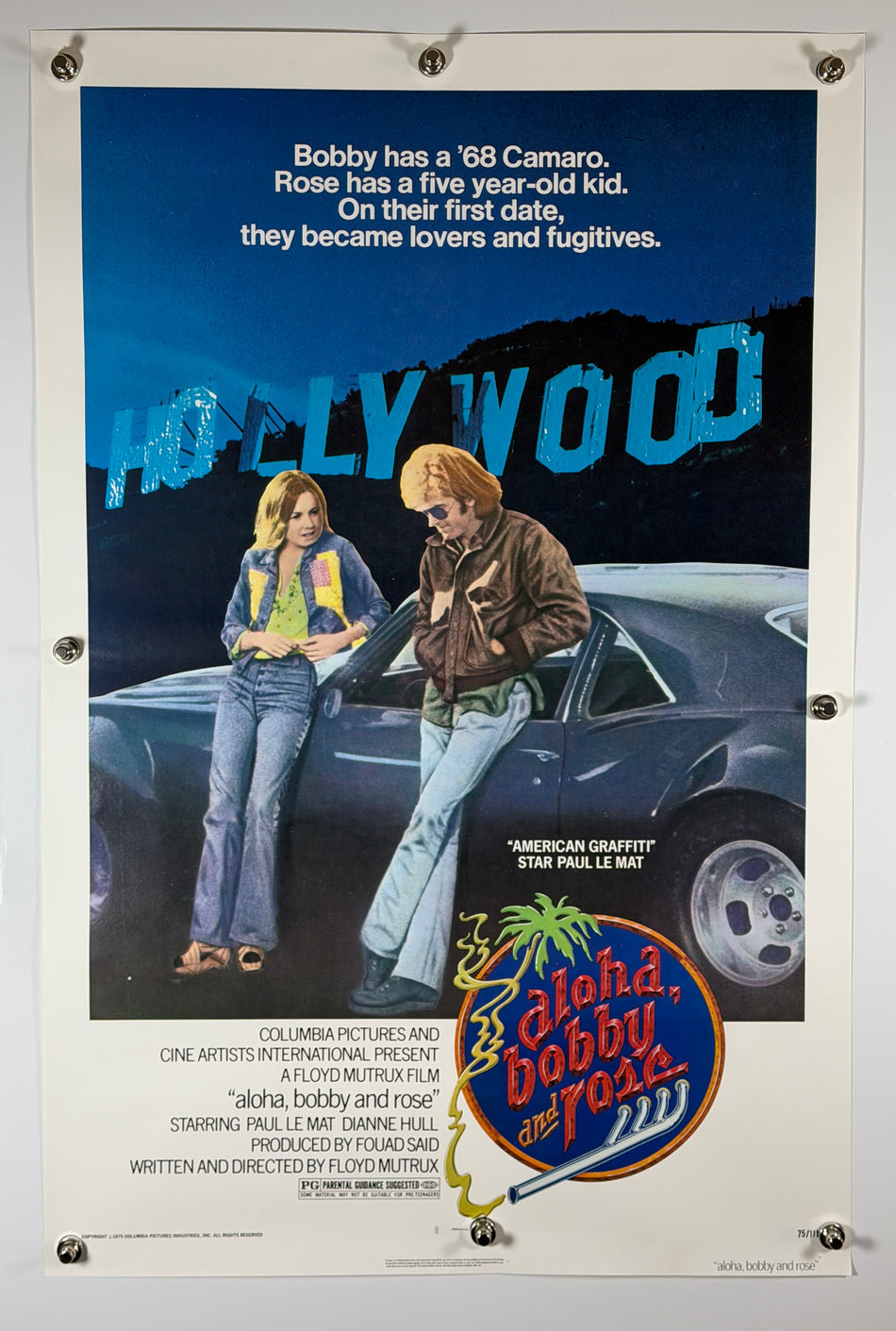 Aloha, Bobby and Rose Original 1975 Movie Poster 27x41 Rolled Paul Le Mat Dianne Hull -Rolled SS