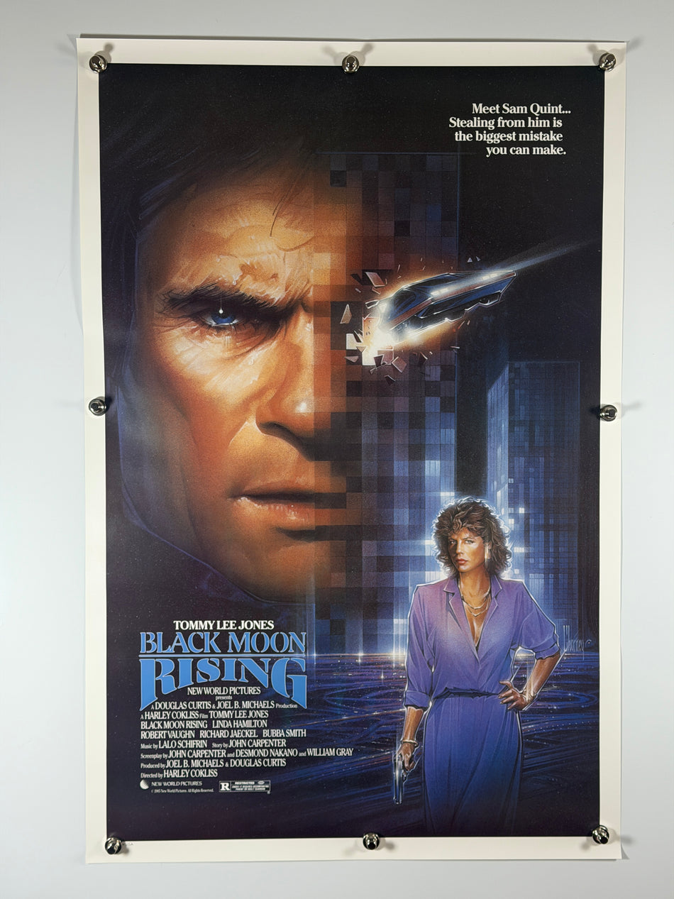 Black Moon Rising Original 1986 Movie Poster 27x41 Rolled Tommy Lee Jones Linda Hamilton -Rolled SS