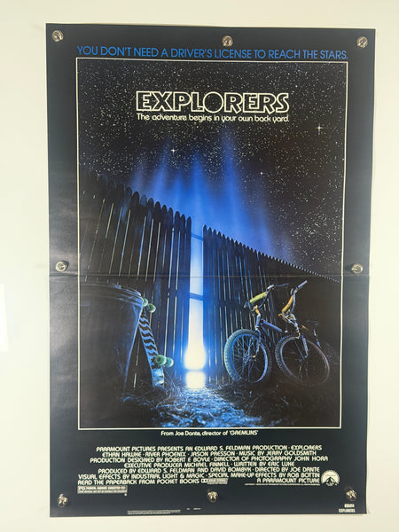 Explorers 1985 Original Movie Poster 27x41 SS Folded Ethan Hawke River Phoenix Joe Dante - Joe's Geek VLT