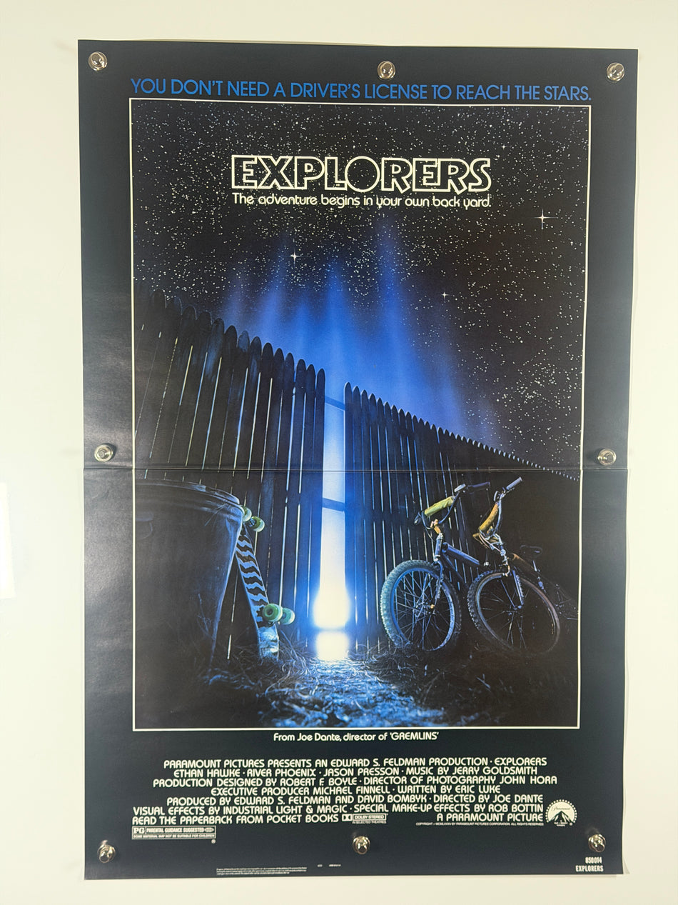 Explorers 1985 Original Movie Poster 27x41 SS Folded Ethan Hawke River Phoenix Joe Dante - Joe's Geek VLT