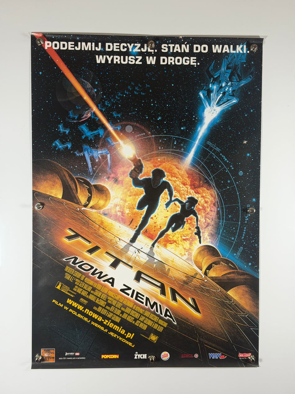 Titan A.E. Nowa Ziemia 2000 Original Movie Poster 26x39 SS Rolled Polish Matt Damon Sci Fi