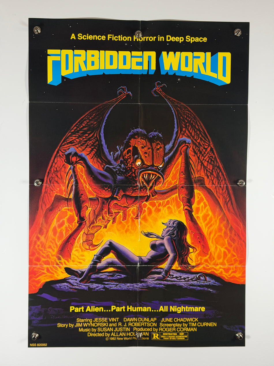 Forbidden World 1982 Original Movie Poster 27x41 SS Previously Folded Now Rolled Sci Fi Horror - Joe's Geek VLT