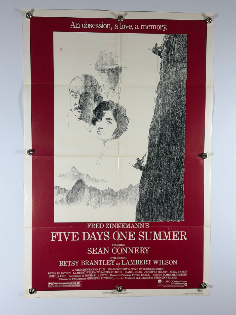 Five Days One Summer 1982 Original Movie Poster 27x41 SS Previously Folded Now Rolled Sean Connery - Joe's Geek VLT