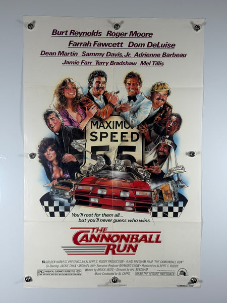 The Cannonball Run 1981 Original Movie Poster 27x41 SS Previously Folded Now Rolled Burt Reynolds Roger Moore - Joe's Geek VLT