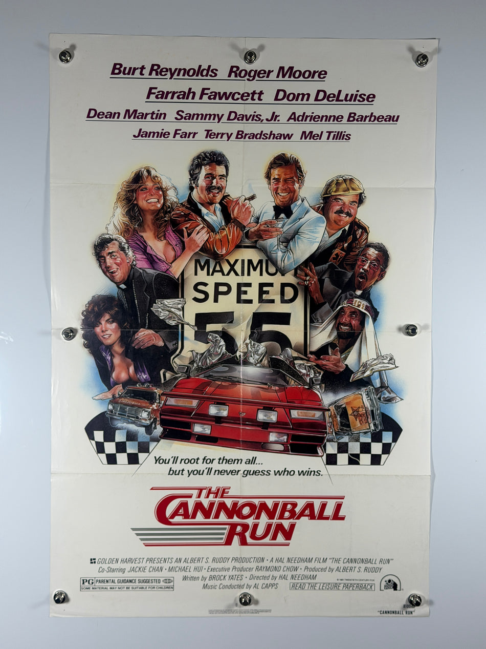 The Cannonball Run 1981 Original Movie Poster 27x41 SS Previously Folded Now Rolled Burt Reynolds Roger Moore - Joe's Geek VLT