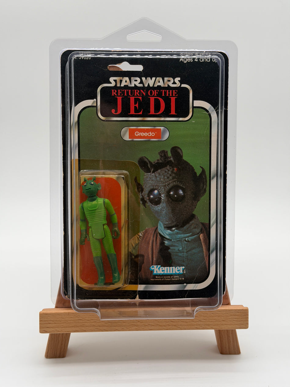 Star Wars Greedo 1983 Kenner ROTJ Vintage Figure MOC 77 Back Proof of Purchase Seal (Spain)