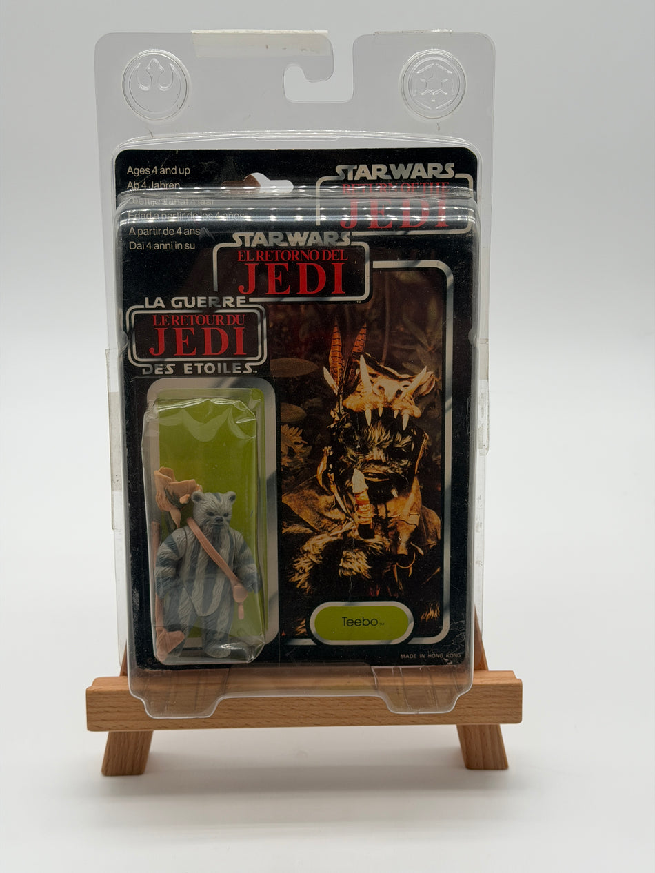Vintage Star Wars Teebo Ewok MOC Tri-Logo Carded Figure Kenner Palitoy ROTJ 70 Back