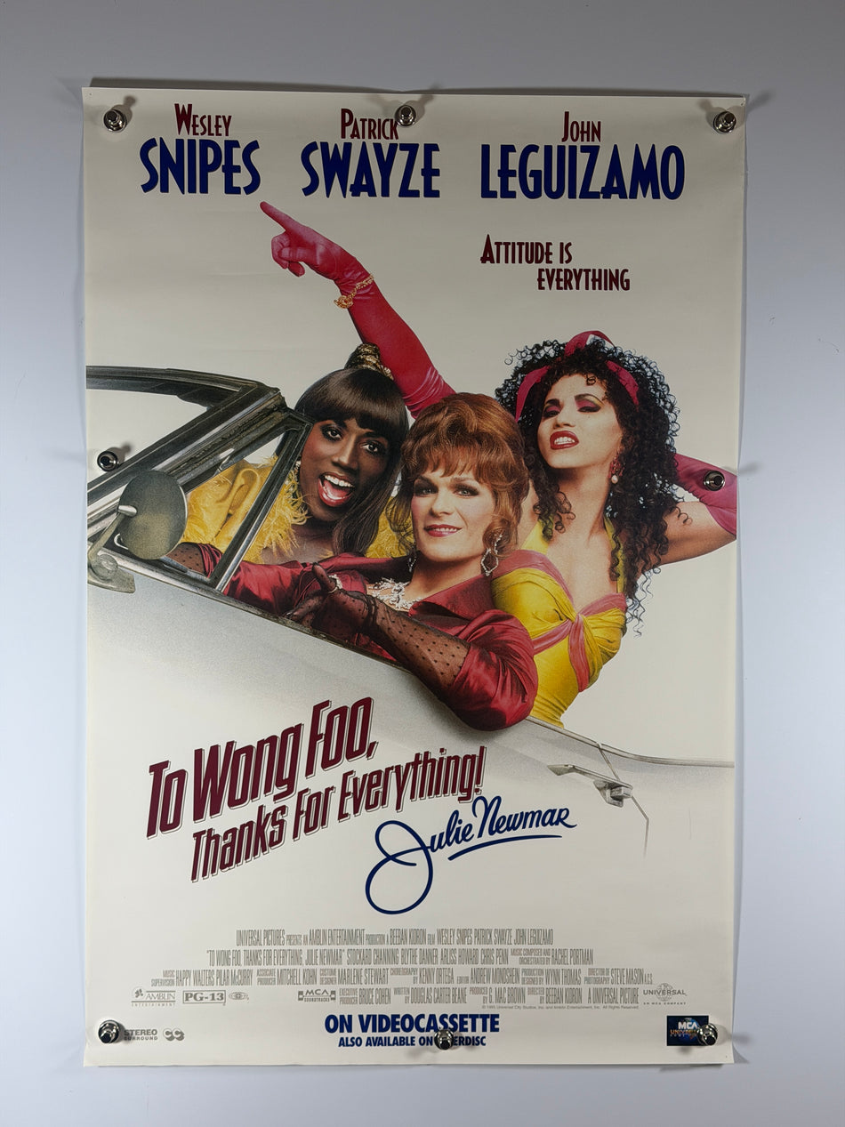 To Wong Foo, Thanks for Everything! Julie Newmar (1995) Original Video Release Poster 27x40 Rolled Wesley Snipes Patrick Swayze