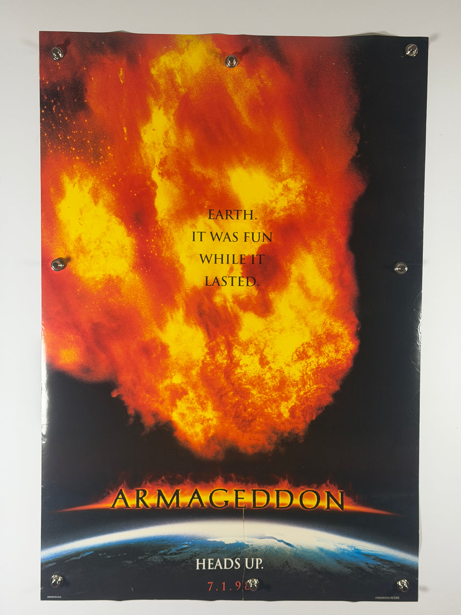 Armageddon (1998) Original Advance Movie Poster 27x40 DS Rolled Bruce Willis Ben Affleck