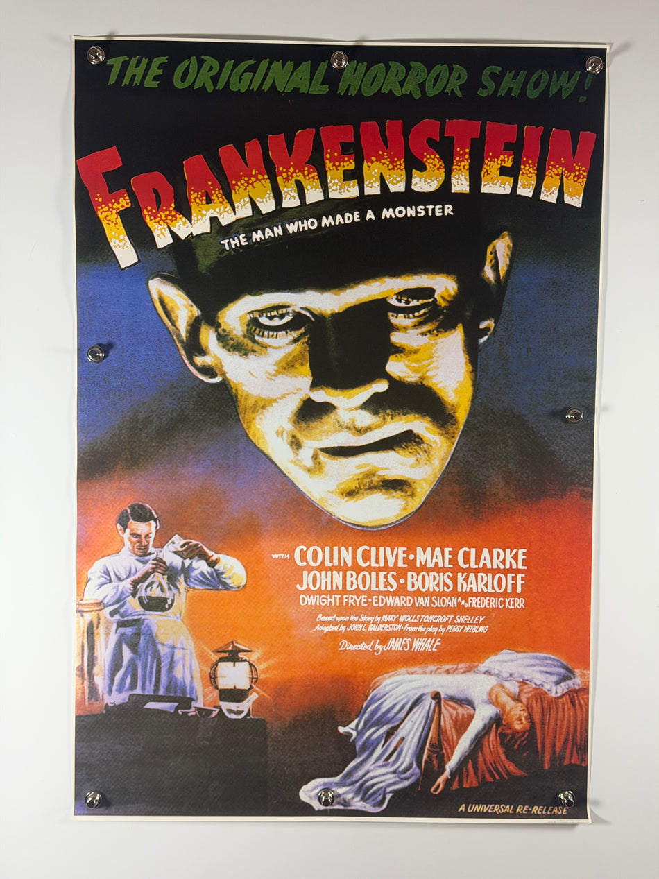 Frankenstein (1931) Universal Re-Release Original Movie Poster 27x41 SS Rolled Horror - Joe's Geek VLT