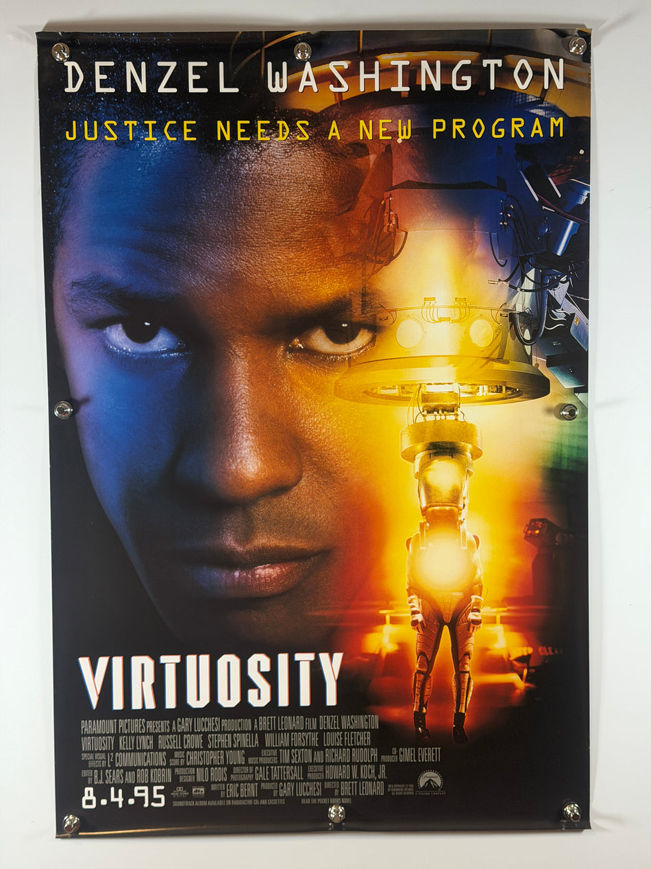 Virtuosity (1995) Original Movie Poster 27x40 DS Rolled Denzel Washington Russell Crowe