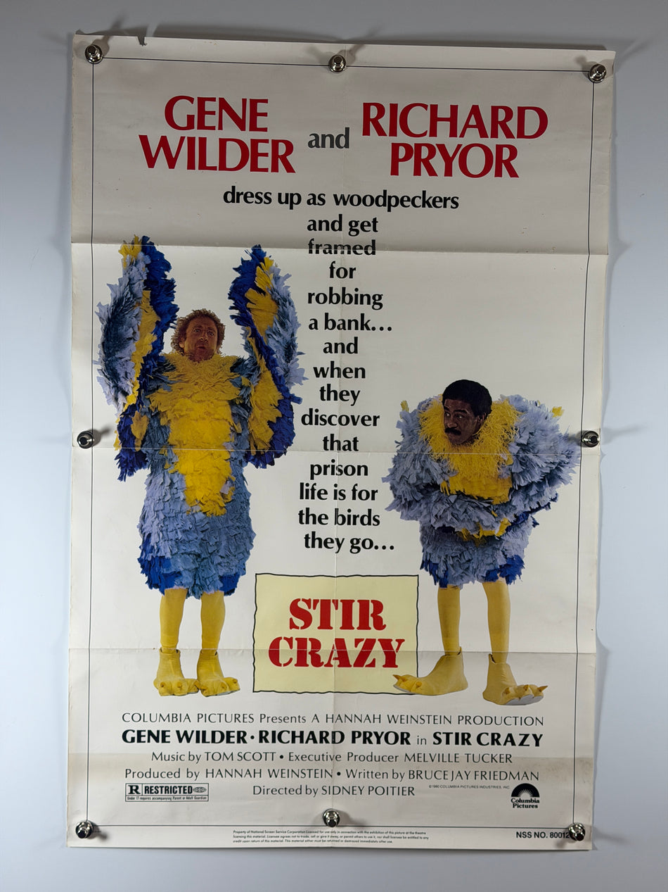Stir Crazy (1980) Original Movie Poster 27x41 SS Rolled Gene Wilder Richard Pryor - Joe's Geek VLT