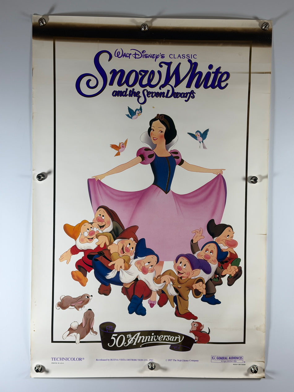 Snow White and the Seven Dwarfs (1987) 50th Anniversary Original Movie Poster 27x41 SS Rolled Disney - Joe's Geek VLT
